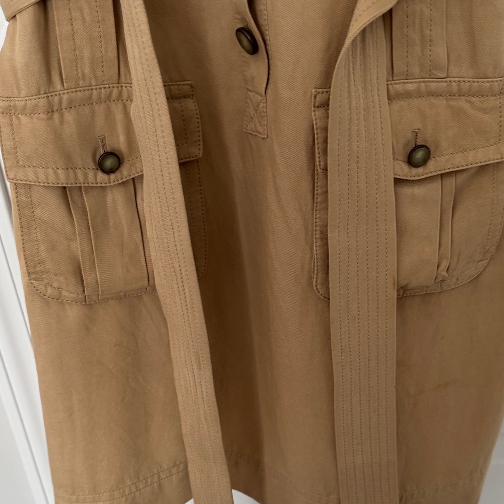 Diane von Furstenberg Beige Utility Shirt Dress - Picture 4 of 8